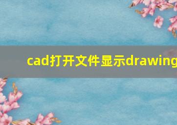 cad打开文件显示drawing