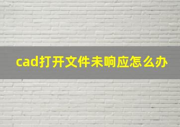 cad打开文件未响应怎么办