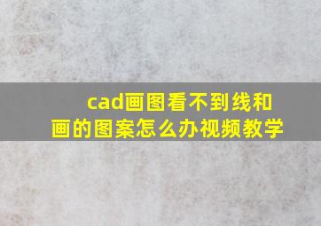 cad画图看不到线和画的图案怎么办视频教学