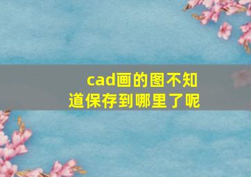 cad画的图不知道保存到哪里了呢