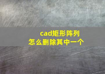 cad矩形阵列怎么删除其中一个