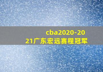 cba2020-2021广东宏远赛程冠军