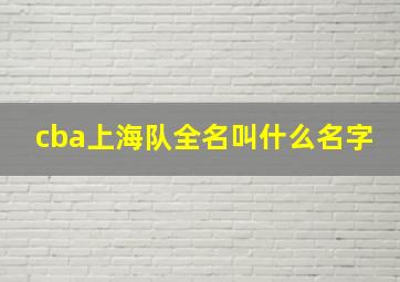 cba上海队全名叫什么名字