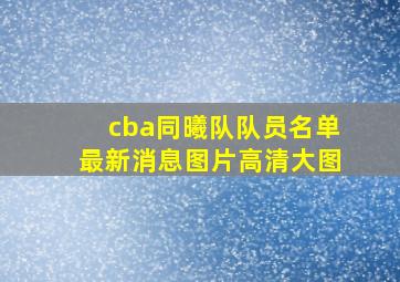 cba同曦队队员名单最新消息图片高清大图