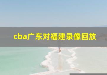 cba广东对福建录像回放