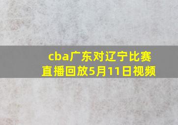 cba广东对辽宁比赛直播回放5月11日视频