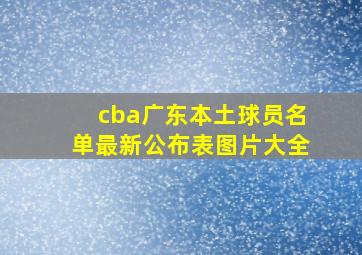 cba广东本土球员名单最新公布表图片大全