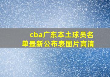 cba广东本土球员名单最新公布表图片高清