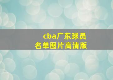 cba广东球员名单图片高清版