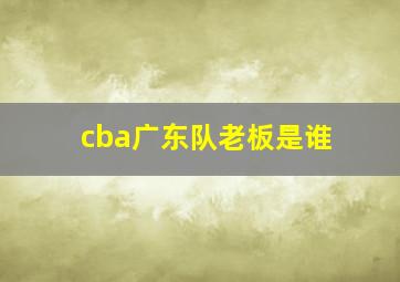 cba广东队老板是谁