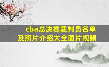 cba总决赛裁判员名单及照片介绍大全图片视频