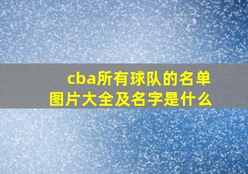 cba所有球队的名单图片大全及名字是什么