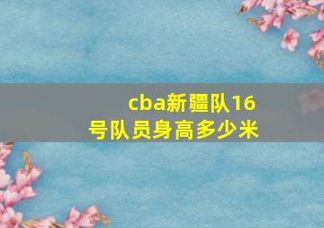 cba新疆队16号队员身高多少米