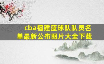 cba福建篮球队队员名单最新公布图片大全下载