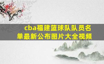 cba福建篮球队队员名单最新公布图片大全视频