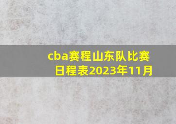 cba赛程山东队比赛日程表2023年11月