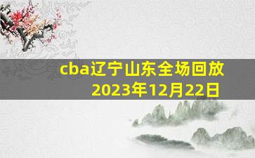 cba辽宁山东全场回放2023年12月22日