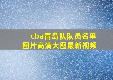 cba青岛队队员名单图片高清大图最新视频