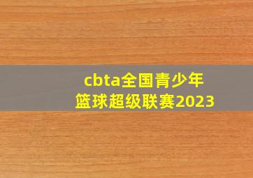 cbta全国青少年篮球超级联赛2023