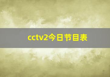 cctv2今日节目表