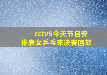 cctv5今天节目安排表女乒乓球决赛回放