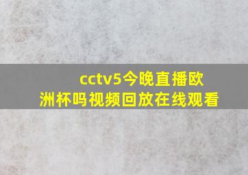 cctv5今晚直播欧洲杯吗视频回放在线观看