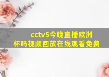 cctv5今晚直播欧洲杯吗视频回放在线观看免费