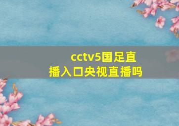 cctv5国足直播入口央视直播吗