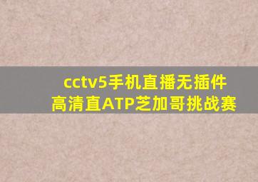 cctv5手机直播无插件高清直ATP芝加哥挑战赛