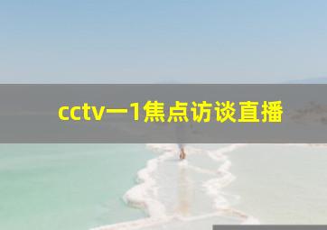 cctv一1焦点访谈直播