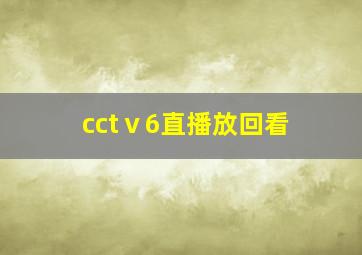 cctⅴ6直播放回看