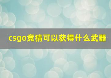 csgo竞猜可以获得什么武器