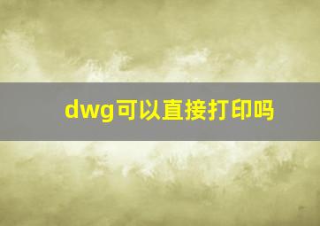 dwg可以直接打印吗