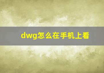 dwg怎么在手机上看