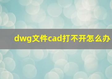 dwg文件cad打不开怎么办