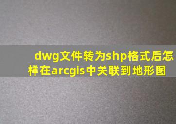 dwg文件转为shp格式后怎样在arcgis中关联到地形图