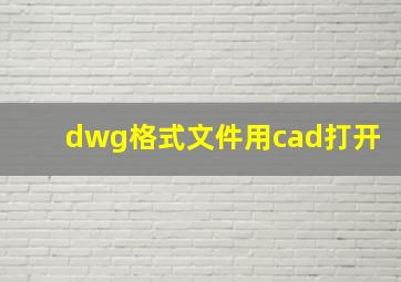 dwg格式文件用cad打开