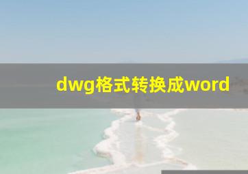 dwg格式转换成word