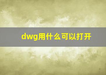 dwg用什么可以打开