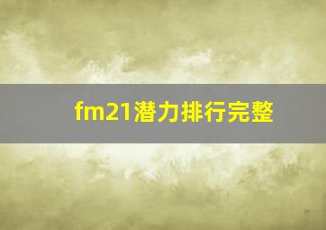 fm21潜力排行完整