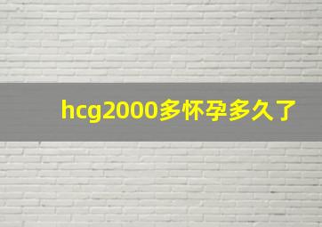 hcg2000多怀孕多久了