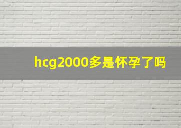 hcg2000多是怀孕了吗