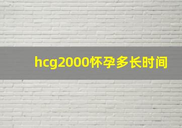 hcg2000怀孕多长时间