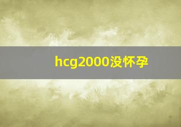 hcg2000没怀孕