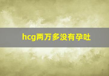 hcg两万多没有孕吐