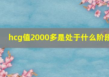 hcg值2000多是处于什么阶段