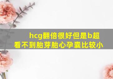 hcg翻倍很好但是b超看不到胎芽胎心孕囊比较小