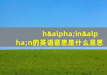 hαinαn的英语意思是什么意思