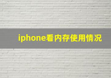 iphone看内存使用情况