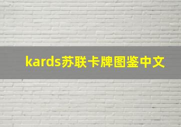 kards苏联卡牌图鉴中文